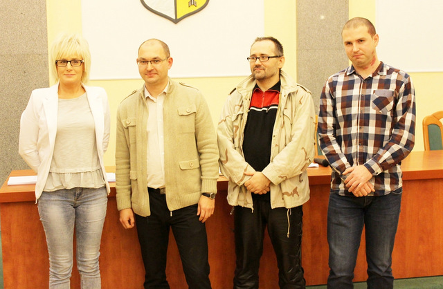 Nowy zarząd osiedla utworzyli (od lewej): Barbara Szczepocka, Witold Woźny (przewodniczący), Tomasz Bandura i Jakub Wolański