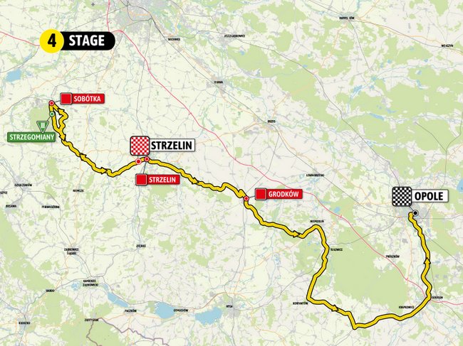 Mapa czwartego etapu Tour de Pologne